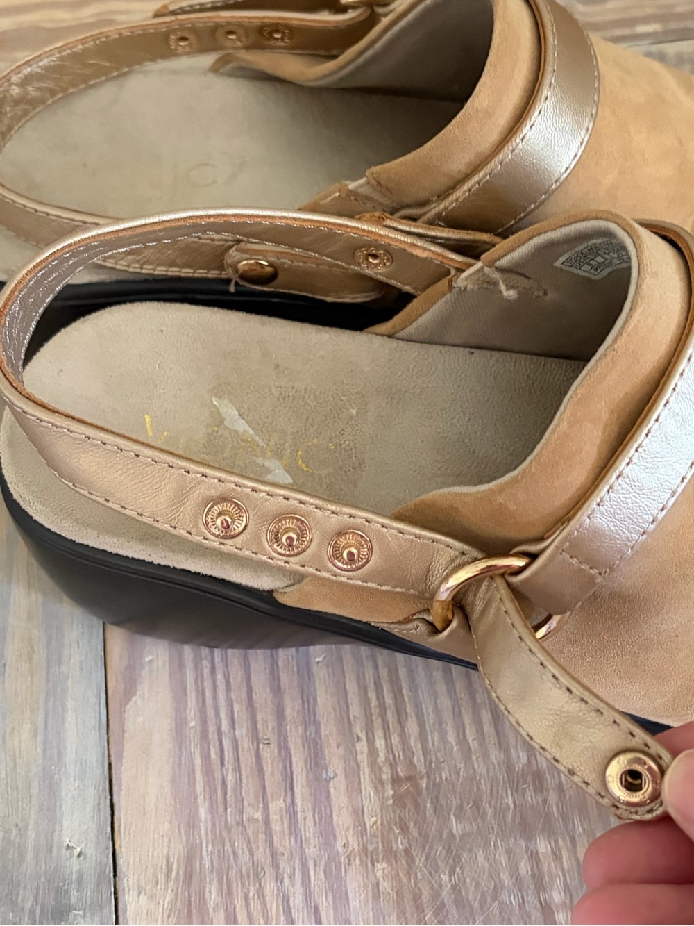 Vionic Tan Suede Slip-On Clog with Adjustable Strap 🍂 - Picture 7 of 11